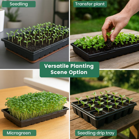 MIXC trays suit microgreens, herbs, and vegetables indoors or outdoors.