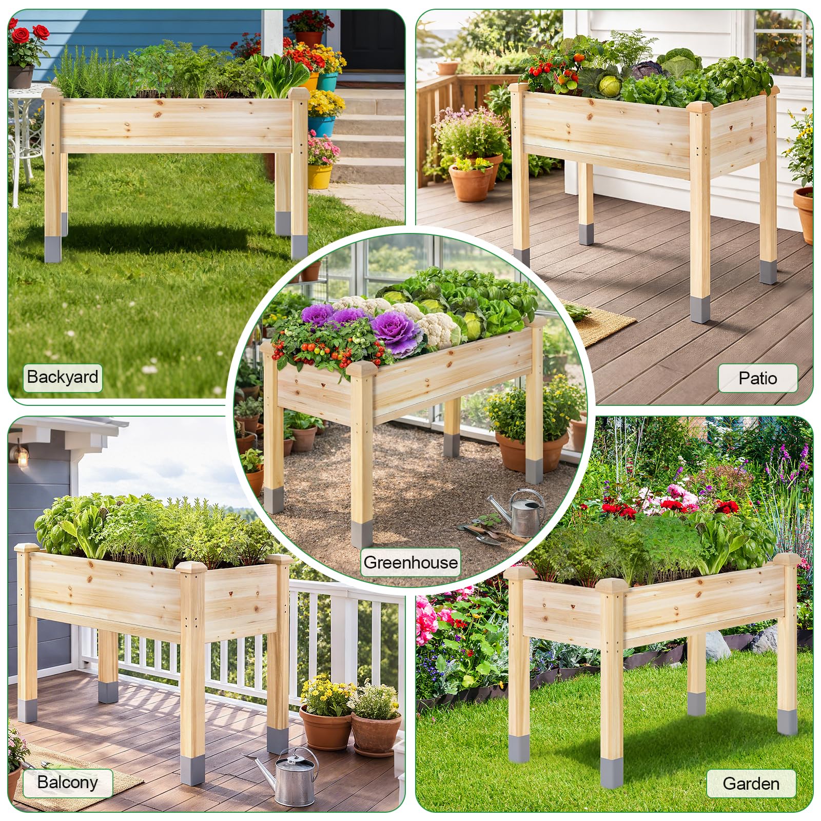 Mixc elevated bed deters pests while keeping soil accessible.