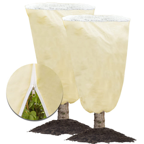 MIXC plant cover with drawstring opening shields plants from frost and wind