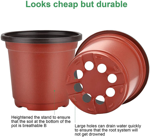 MIXC nursery pot bottom has eight drainage holes.