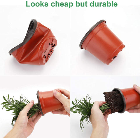 MIXC plant nursery pot top opening shows 3.7 inch diameter.
