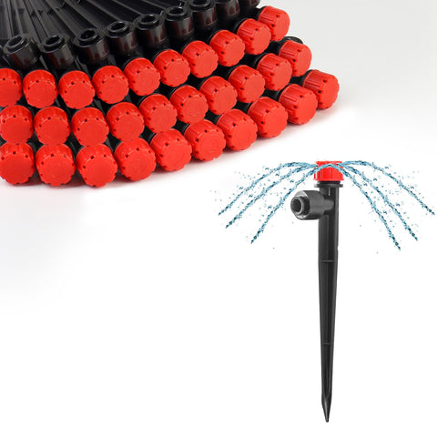 MIXC quick-connect emitter ready for instant setup on 1/4-inch tubing, saving time.