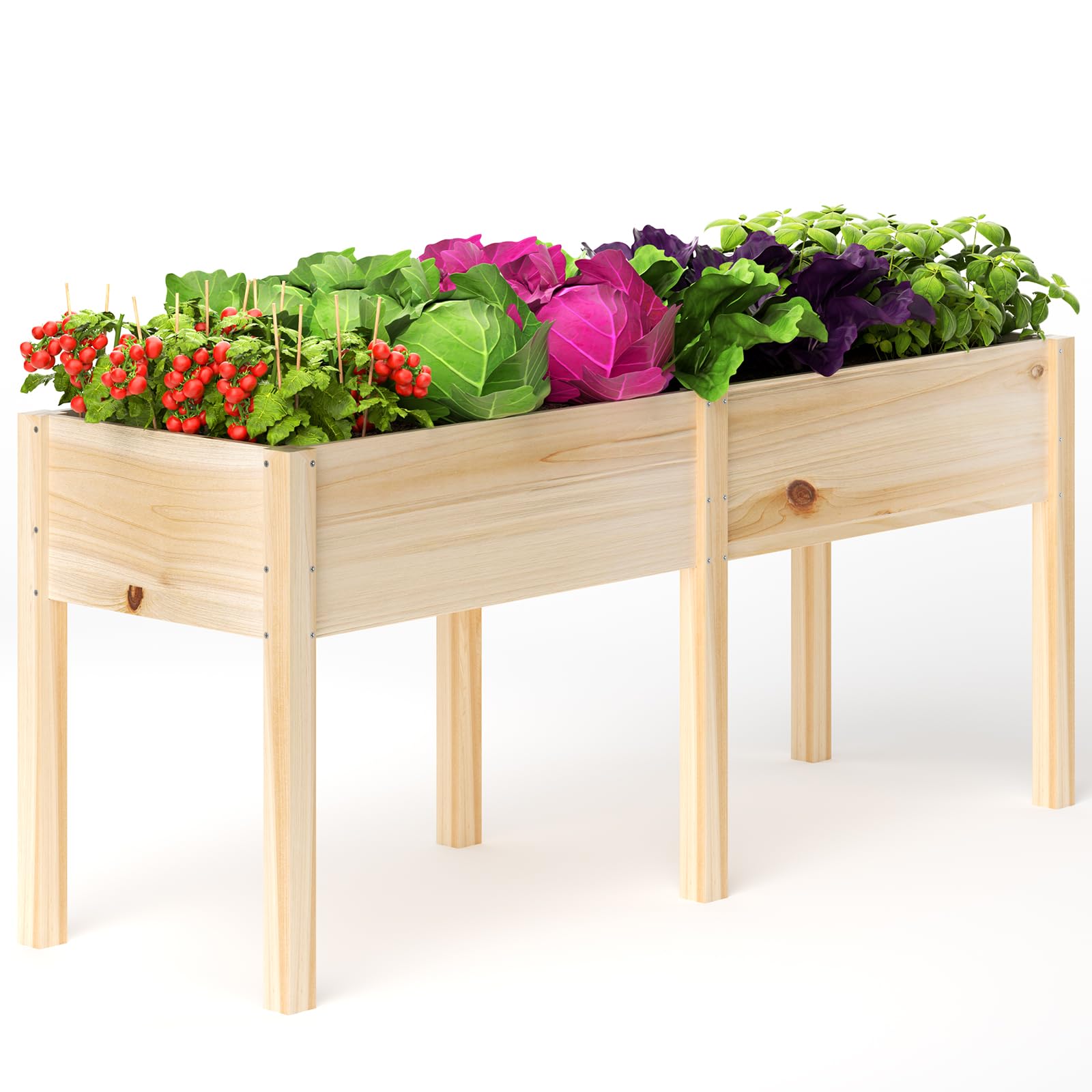 MIXC raised garden bed 72in side view highlights elevated planting for easy backyard gardening.