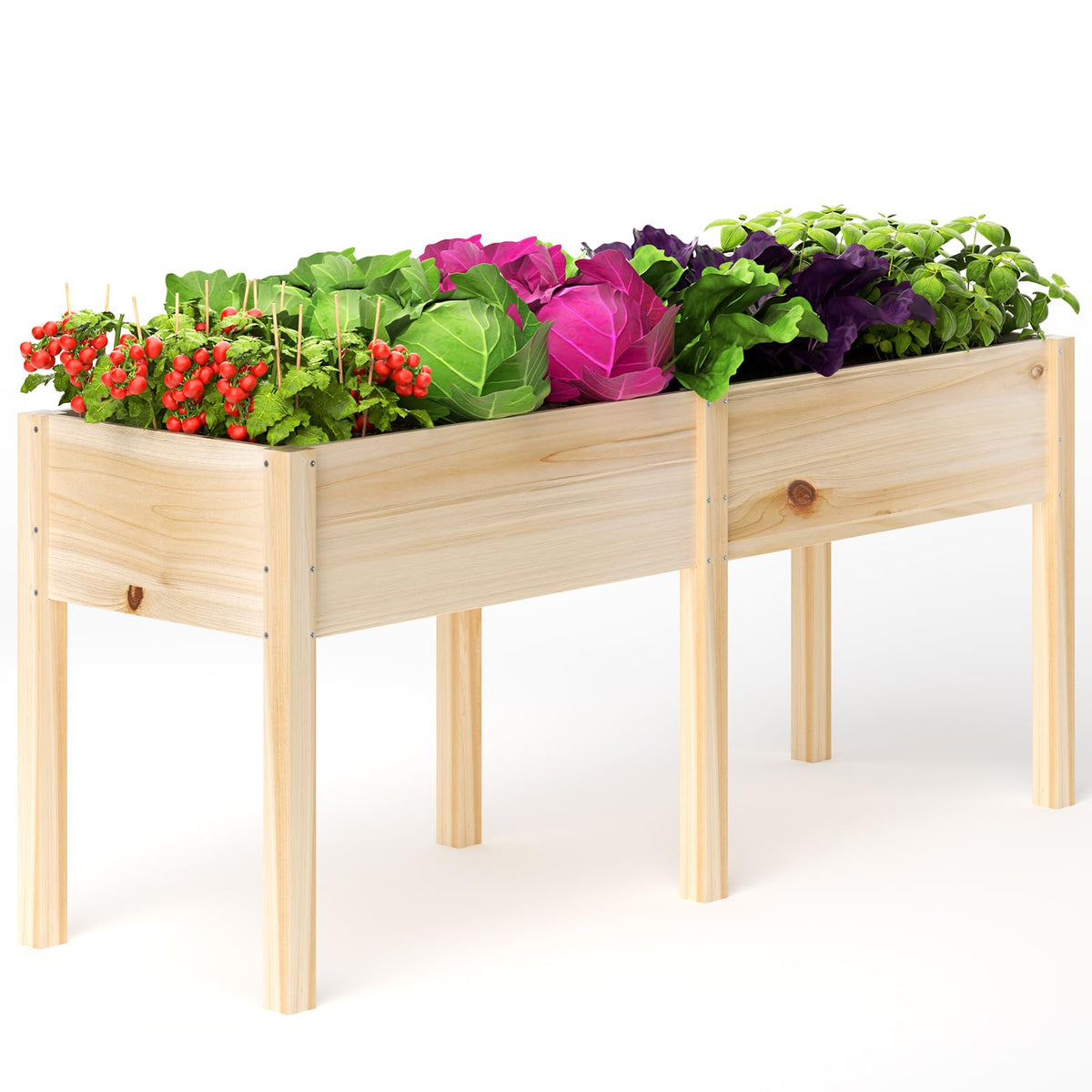 MIXC raised garden bed 72in side view highlights elevated planting for easy backyard gardening.