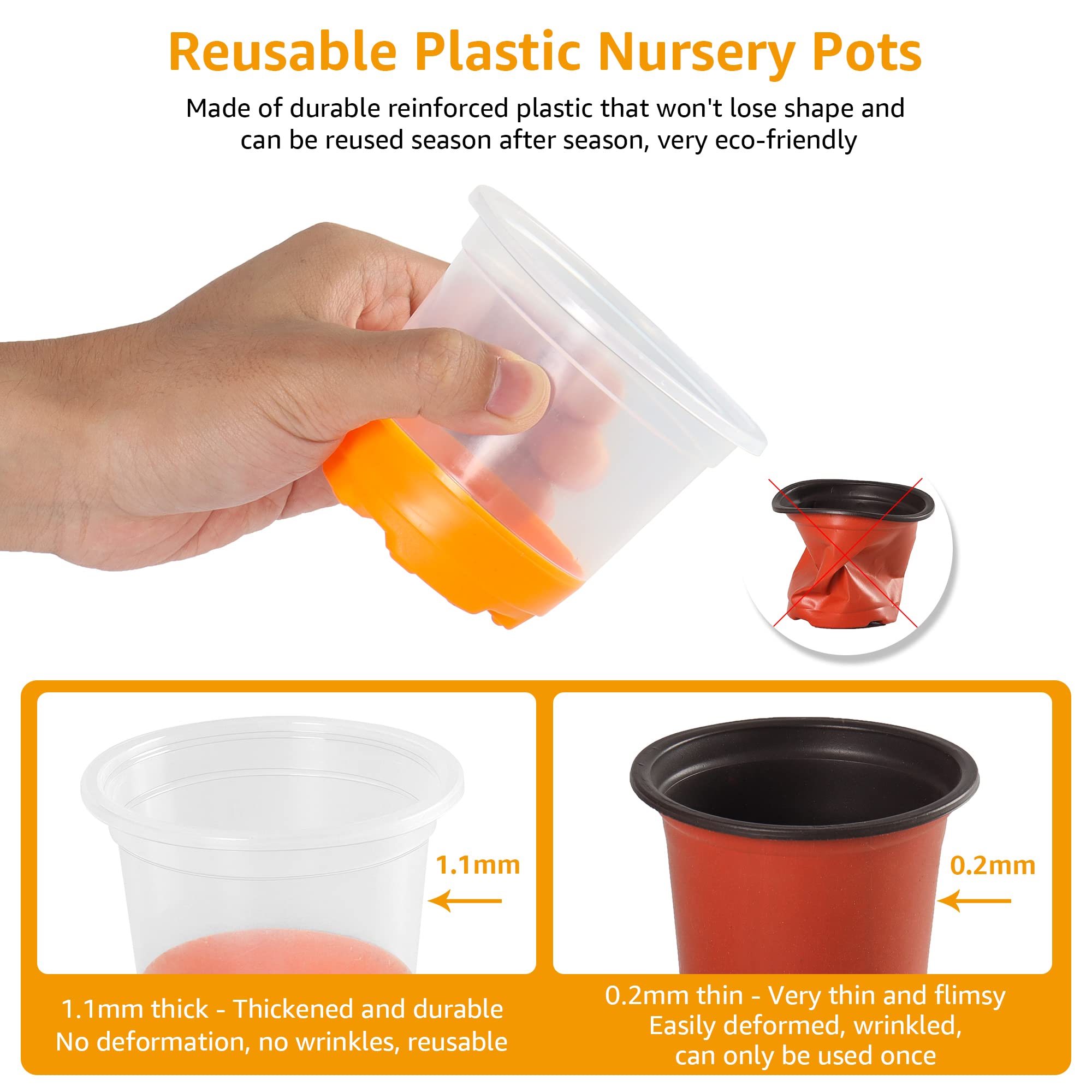 MIXC reusable PP seedling pot designed for long-term use across seasons
