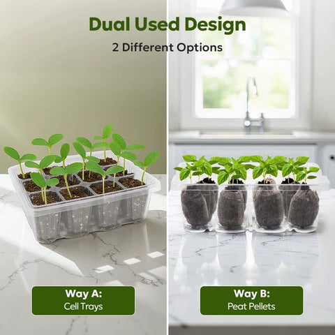 MIXC Seed Starter Kit drainage holes prevent overwatering and root issues.