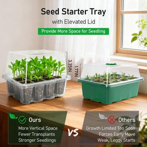 MIXC seed starter tray with clear dome for easy root observation