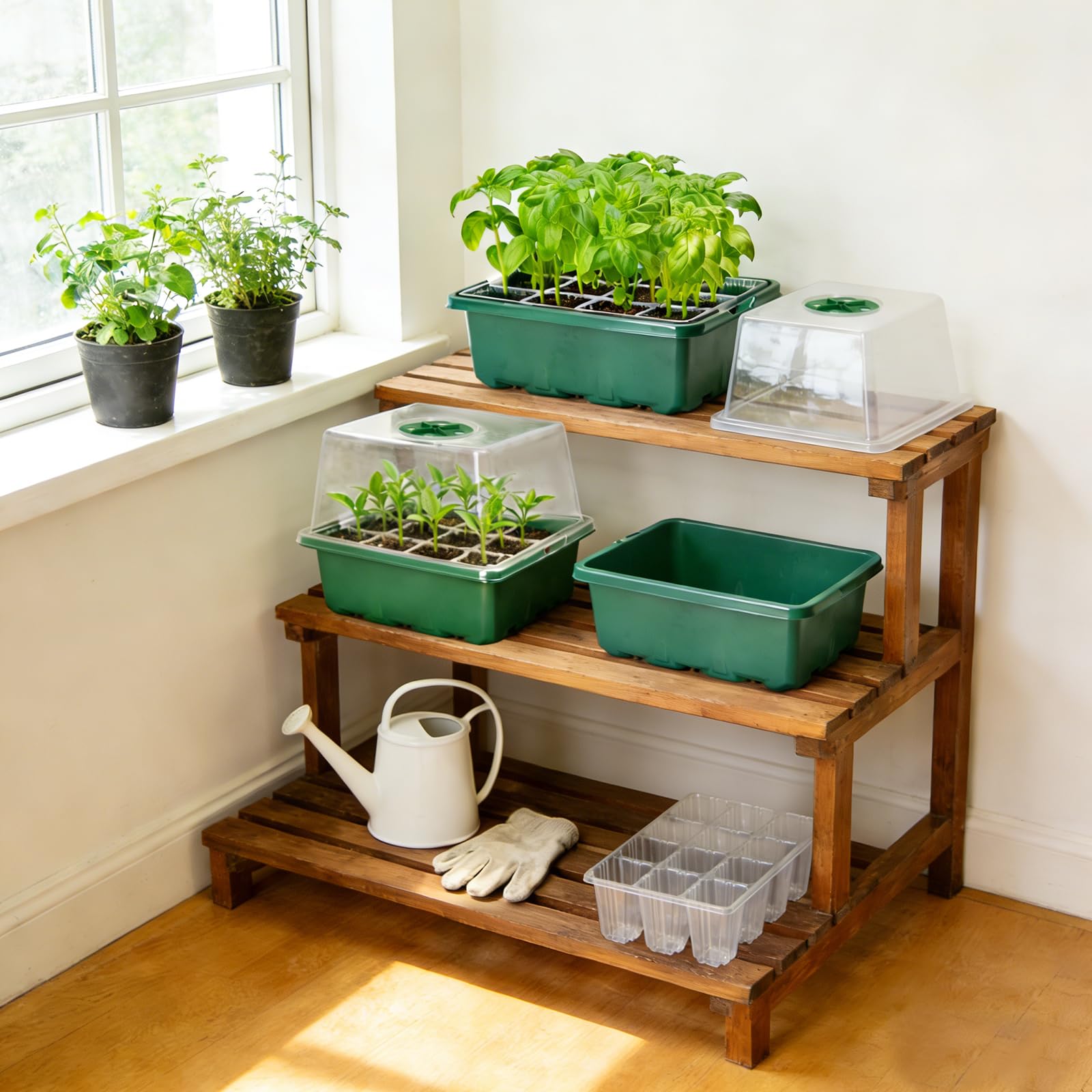 MIXC seed starter tray supports indoor and outdoor greenhouse setups.