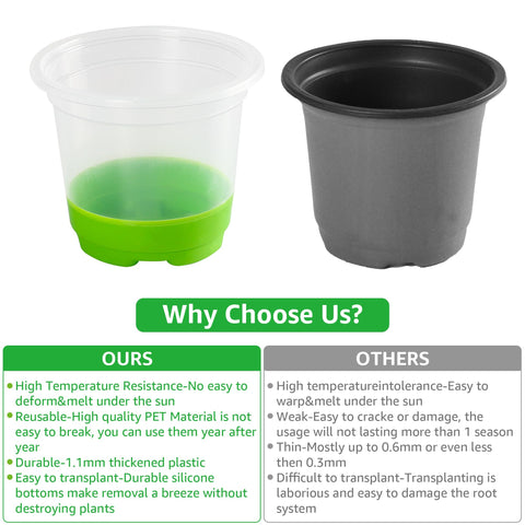 MIXC seed starting kit: 60 packs of 4-inch transparent pots for propagation.