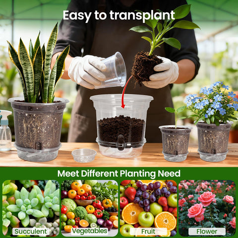 MIXC self watering pot with wicking rope for steady hydration
