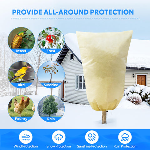 MIXC shrub jacket over plants deters insects and birds during growing season