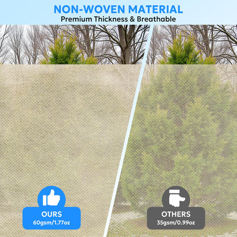 MIXC snow and hail barrier keeps shrubs protected during harsh winter weather