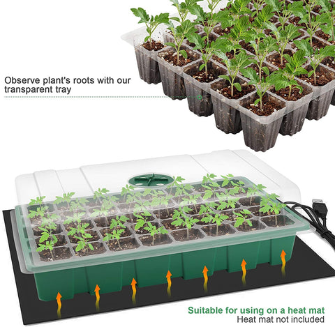 MIXC stackable bottom trays save space during germination and growth.