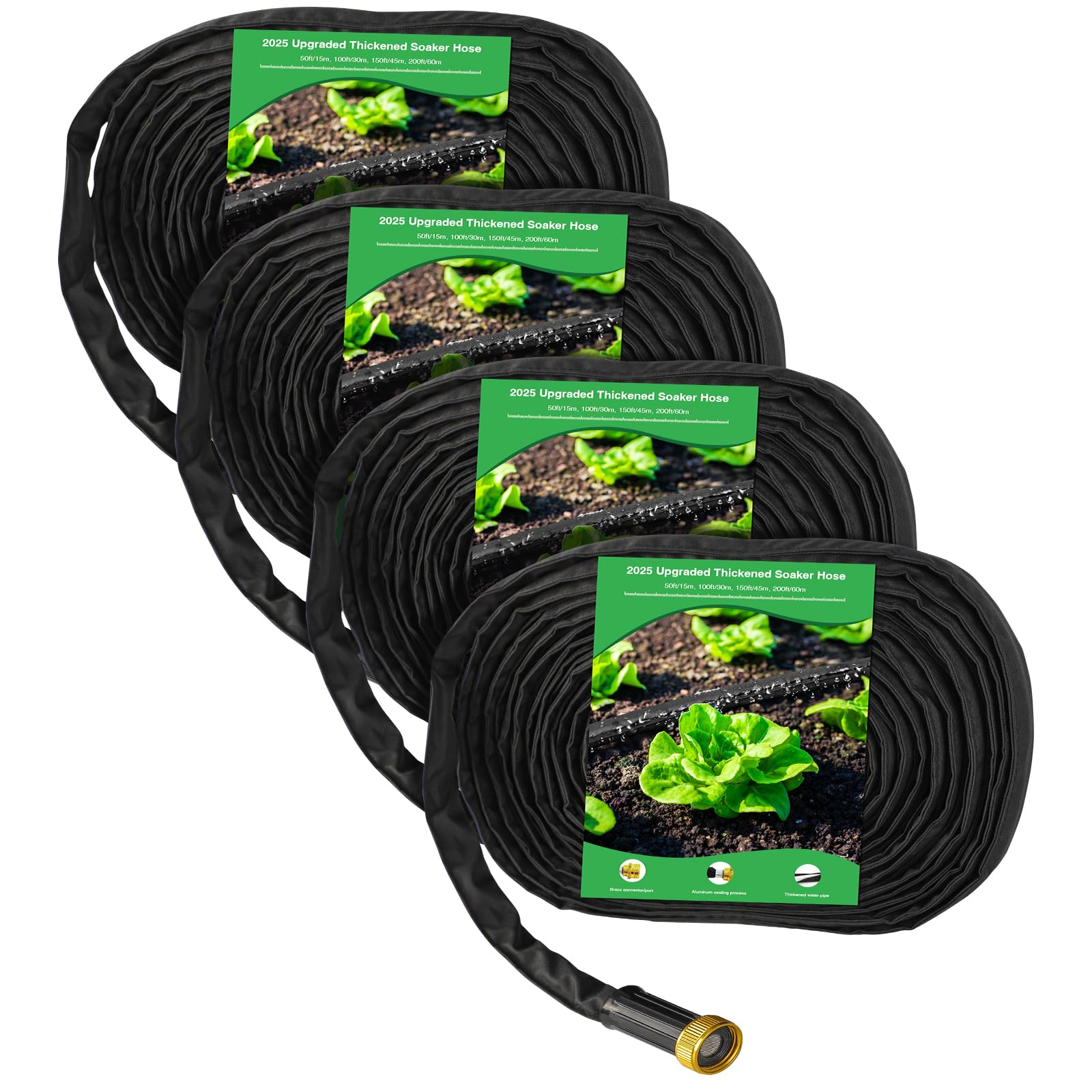 MIXC thickened flat soaker hose with copper joint for tight seal.