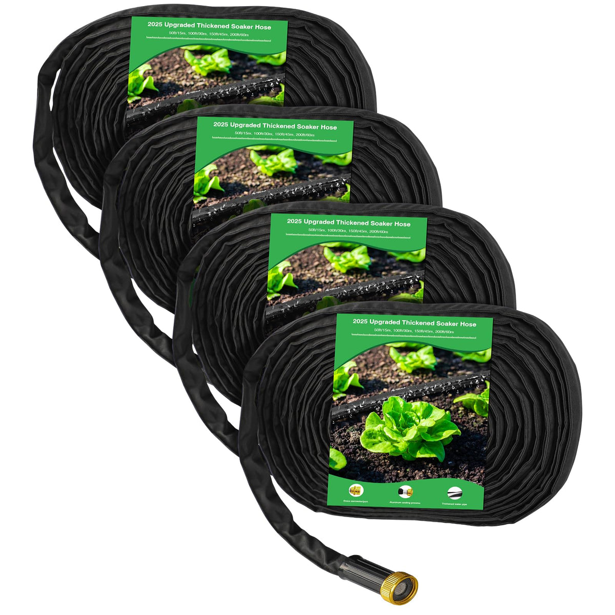 MIXC thickened flat soaker hose with copper joint for tight seal.