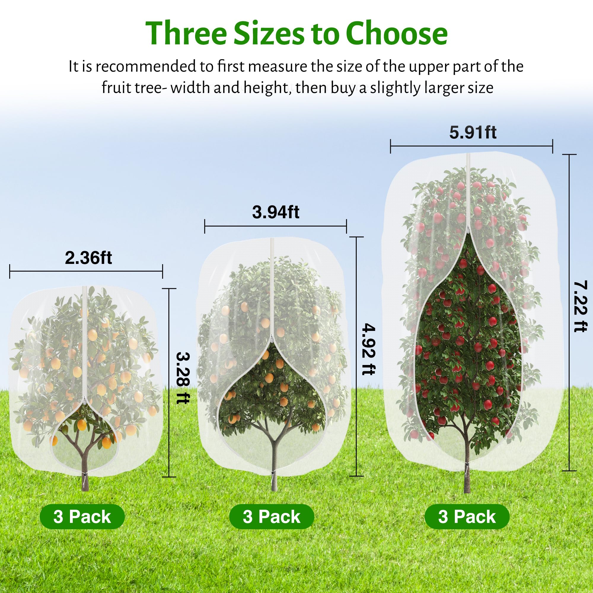 MIXC three-size options help fit tree height and branch spread