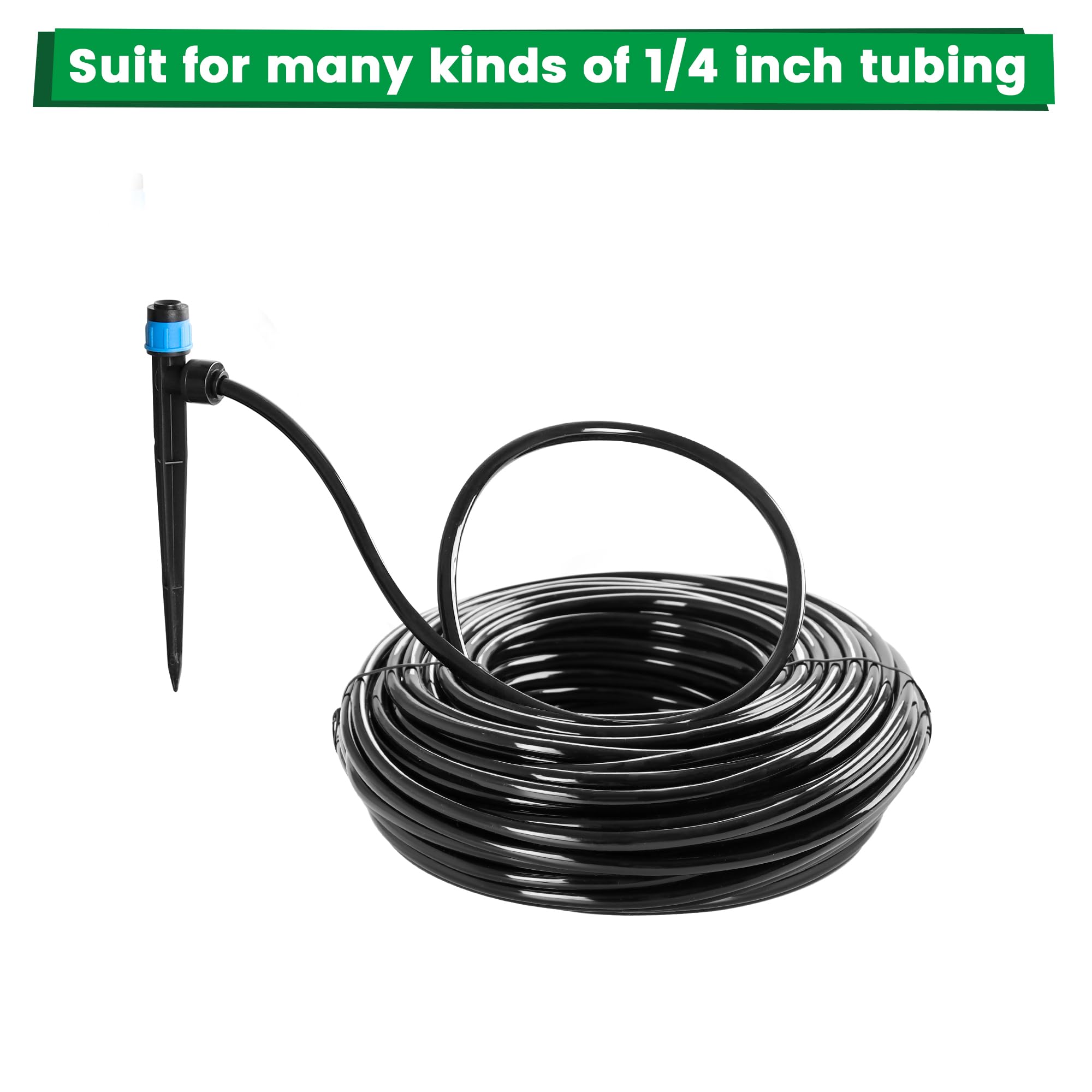 MIXC universal one-quarter tubing fit for standard drip lines.
