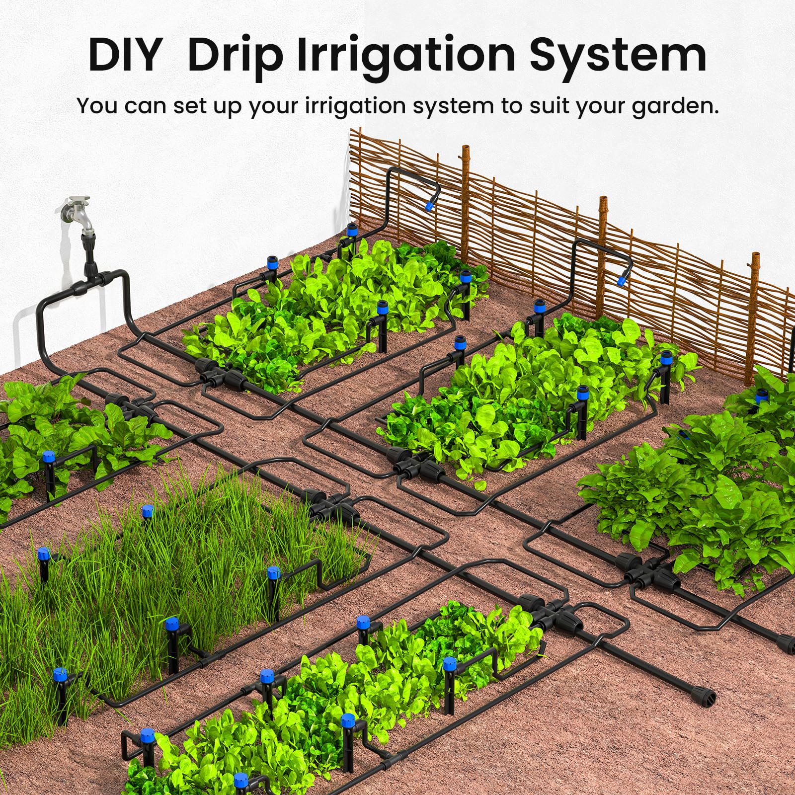 MIXC vortex emitter for adjustable watering across zones.
