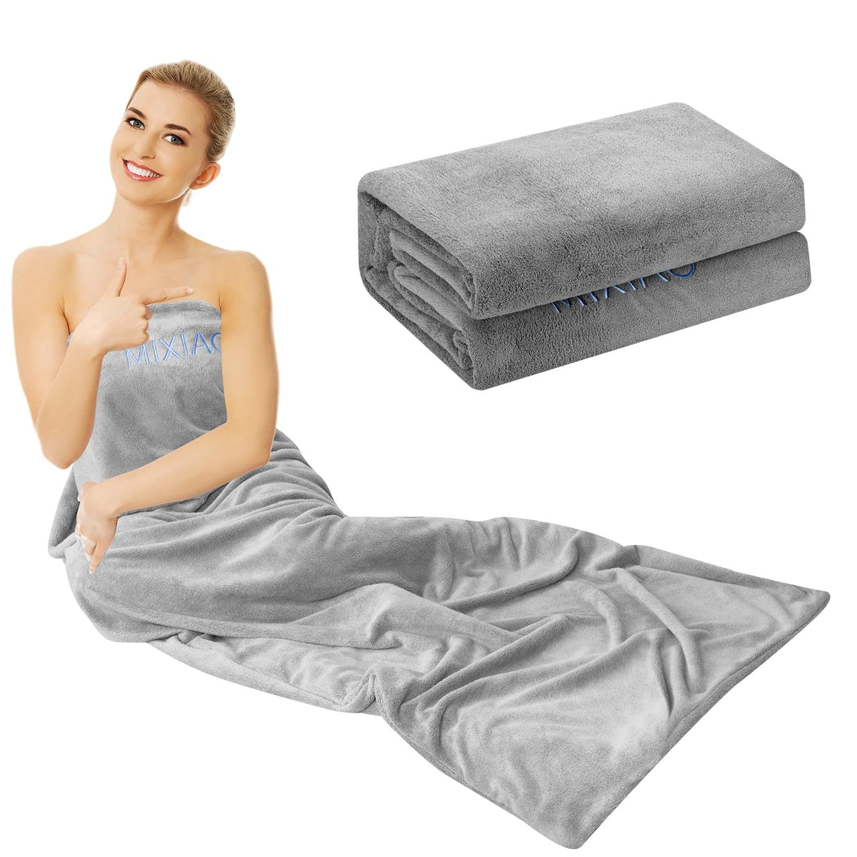 MIXIAO insertable sauna towel 70x30 covers the blanket for a protected session.