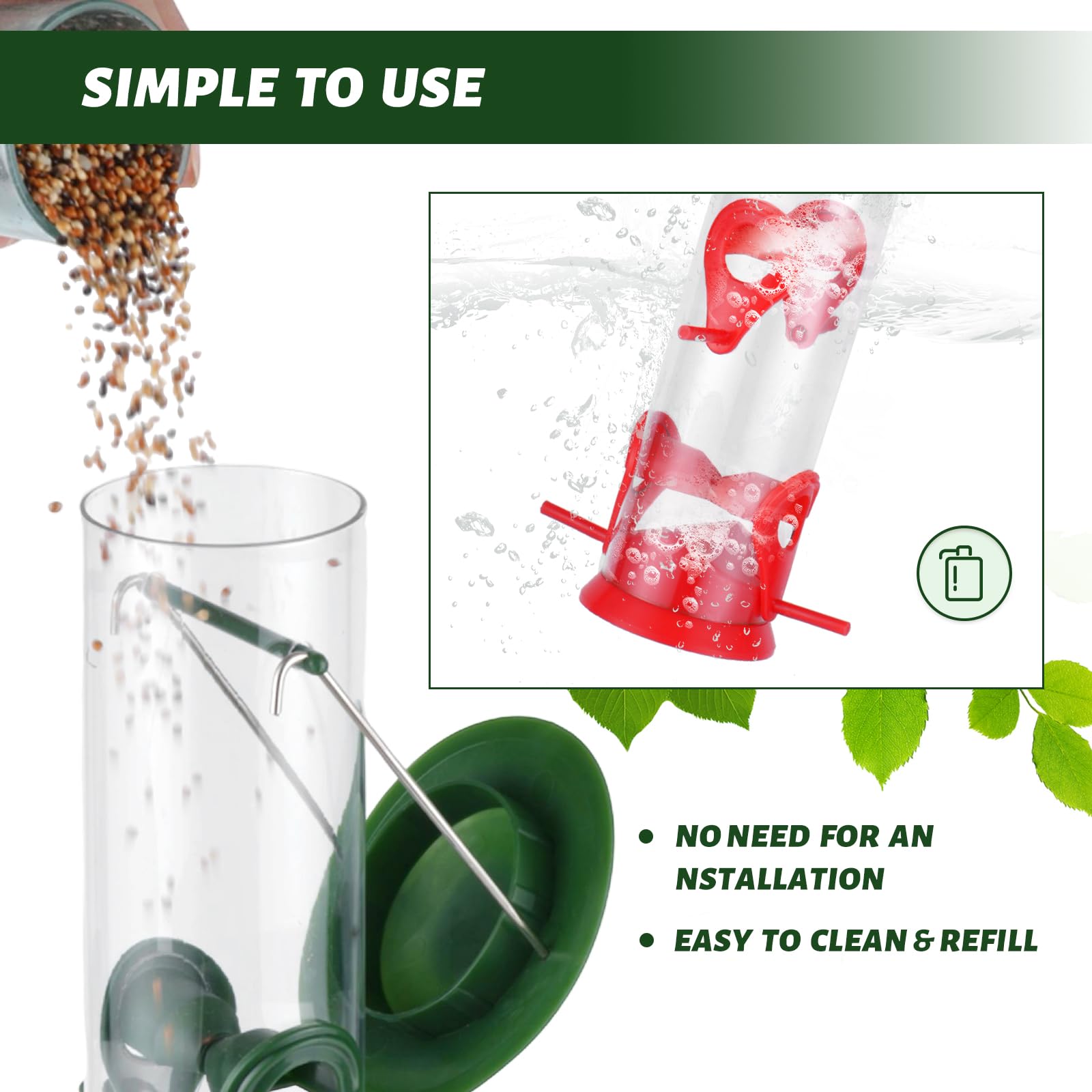 MIXXIDEA large 18.2-inch feeder for spacious garden feeding