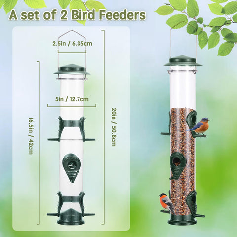 MIXXIDEA 2PK green feeder top lid open for easy refills.