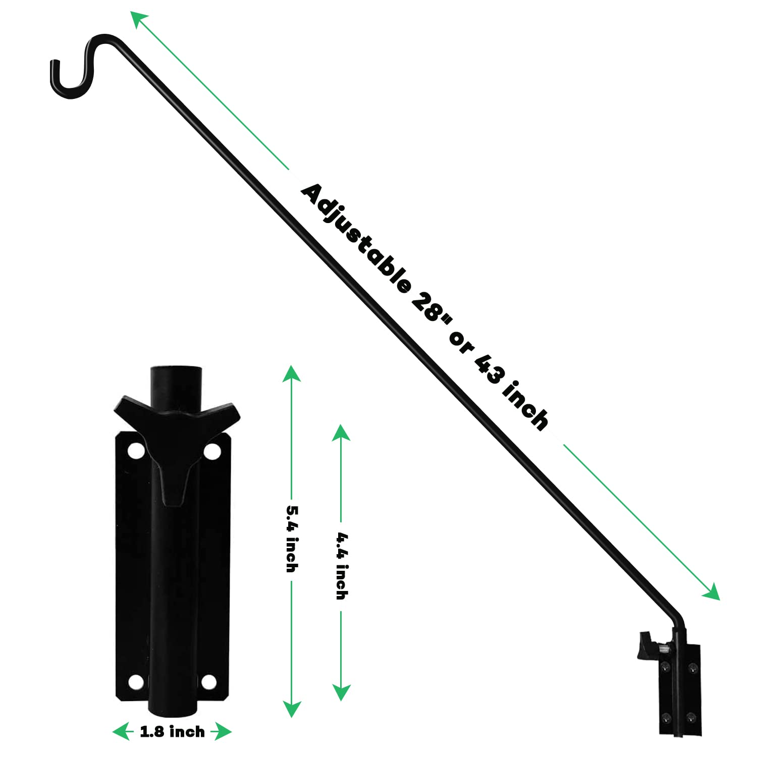 MIXXIDEA adjustable pole enables 180-degree rotation for flexible placement.