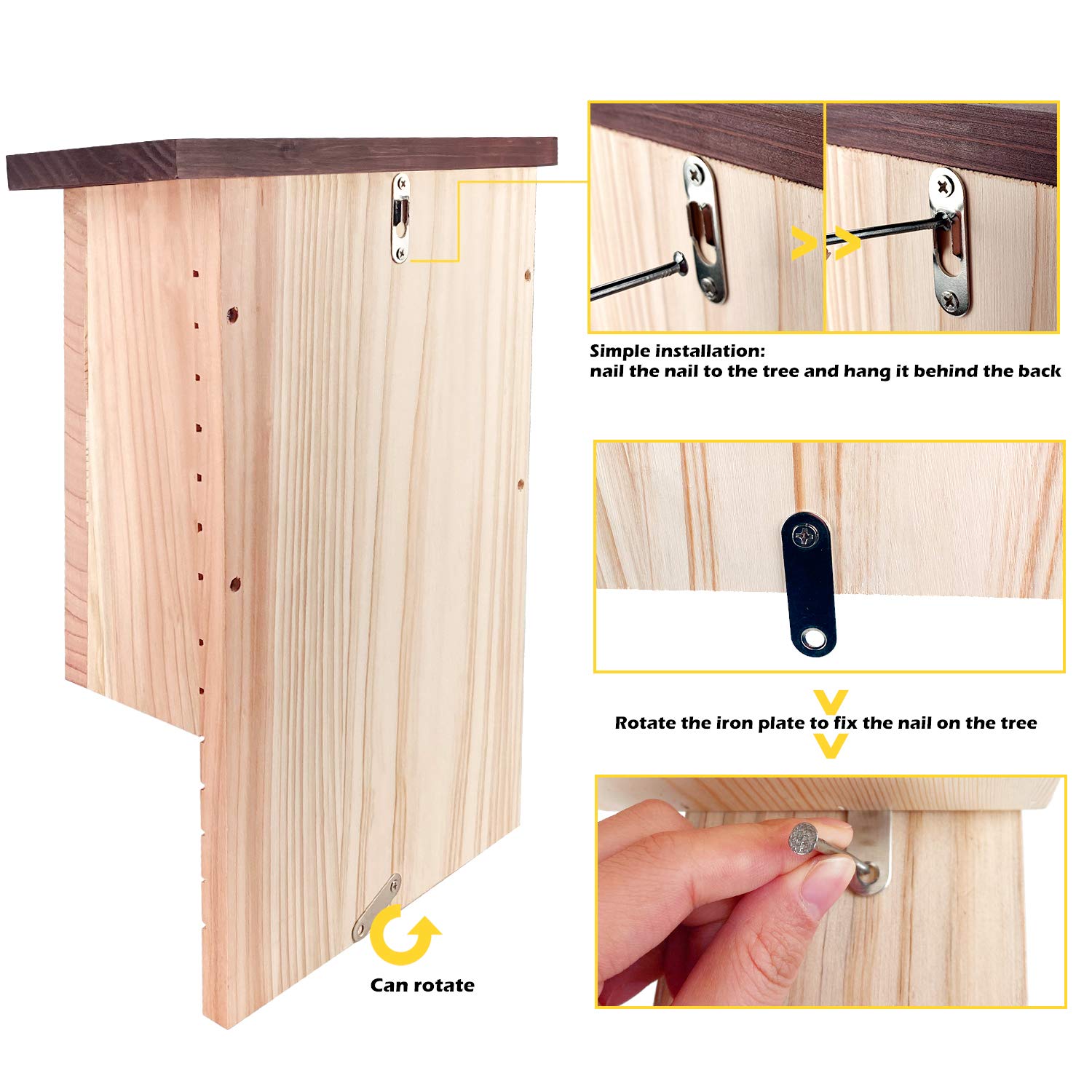 MIXXIDEA bat box with decorative grooved panels for attractive outdoor use