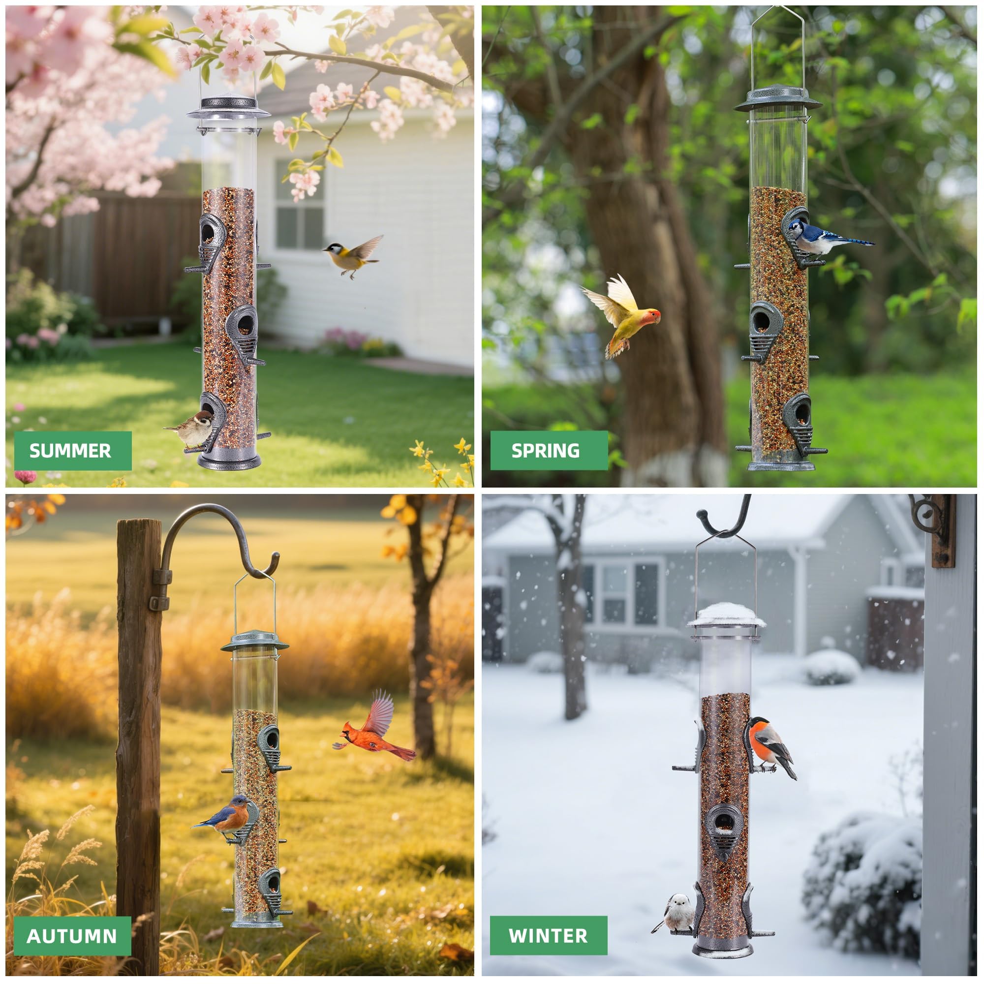 New lid design on MIXXIDEA bird feeder for easy refills