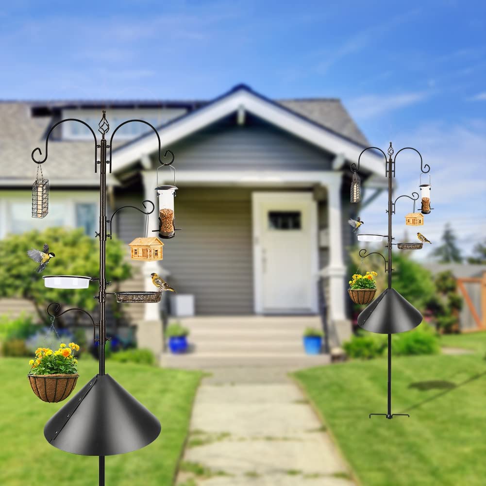MIXXIDEA adjustable height bird feeder pole for flexible garden placement.