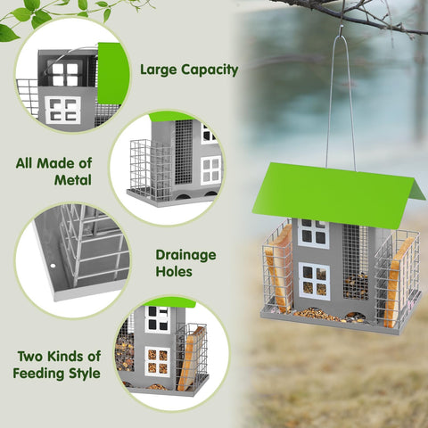 MIXXIDEA bird feeder suet cage green keeps suet secure for year-round feeding