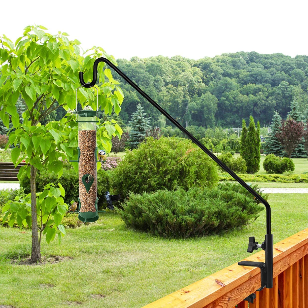 MIXXIDEA adjustable-height deck hook for precise bird feeder placement