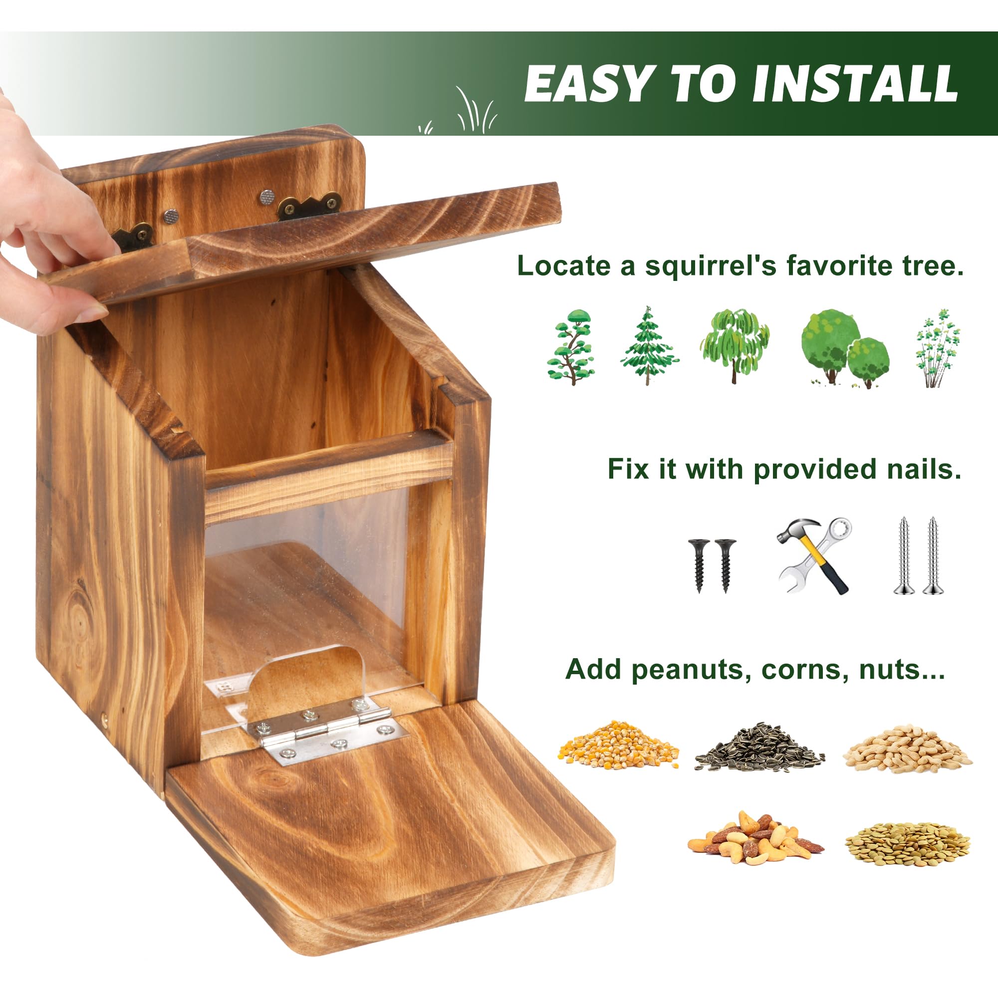 MIXXIDEA Deck Squirrel Feeder Box ground stand for independent use