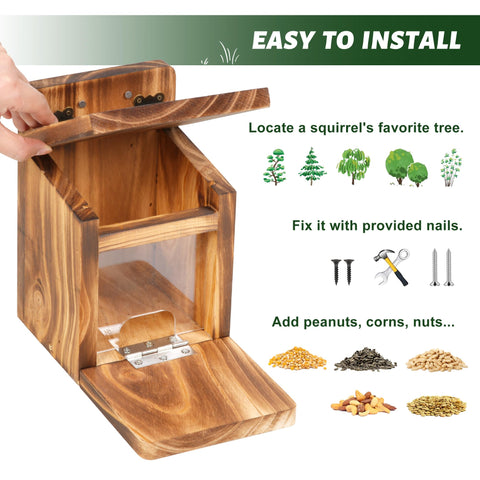 MIXXIDEA Deck Squirrel Feeder Box ground stand for independent use