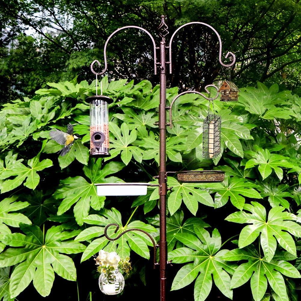 Multi-hook MIXXIDEA stand doubles as garden decor and planter hanger