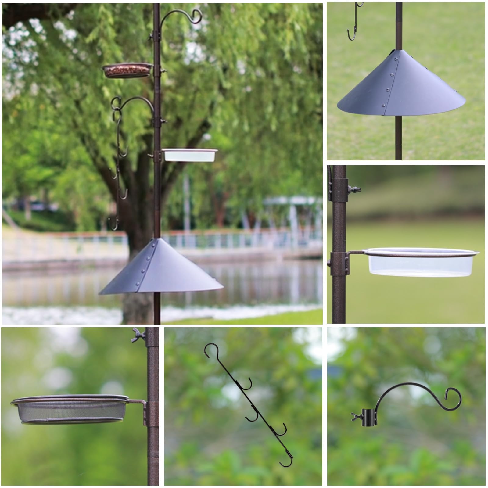 MIXXIDEA Deluxe Bird Feeding Station iron stand offers durable year-round use