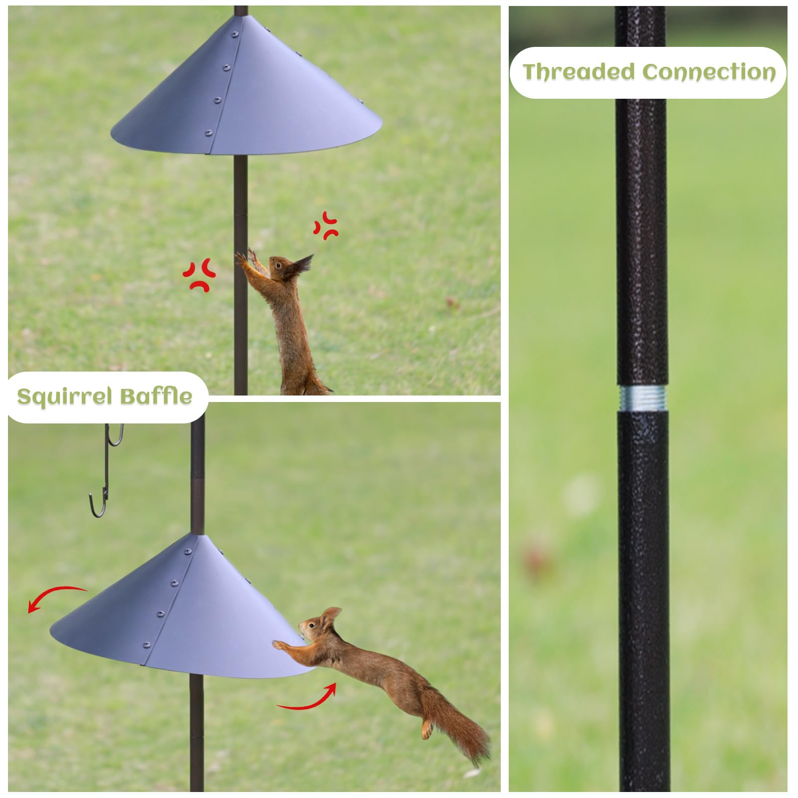 MIXXIDEA Deluxe Bird Feeding Station round mesh feeder invites seed and insect access