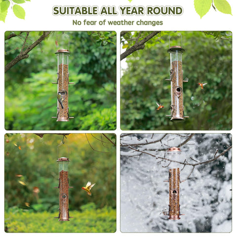 Durable metal top and bottom improve weather resistance for outdoor use.