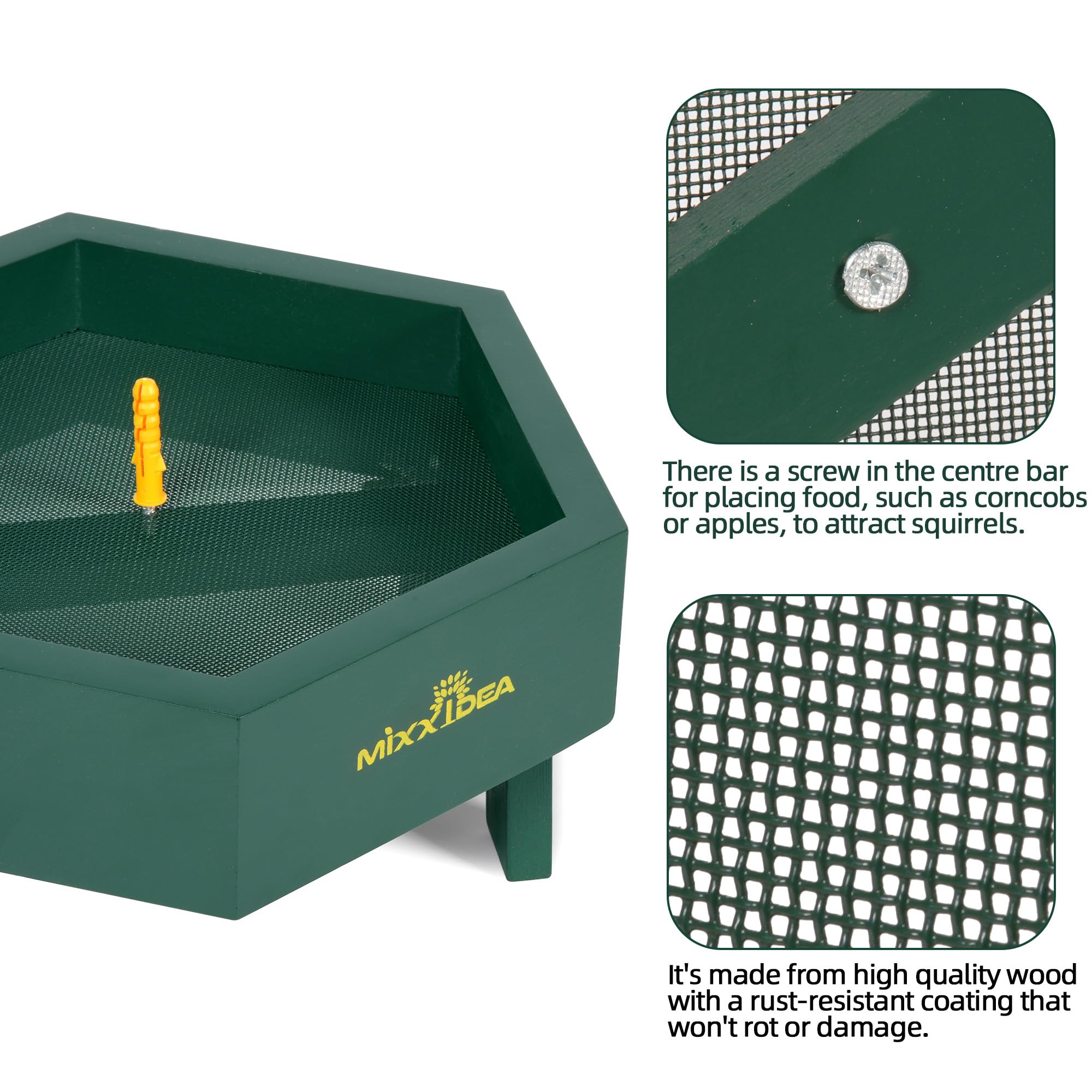 MIXXIDEA easy-clean feeder can be inverted for quick debris removal.