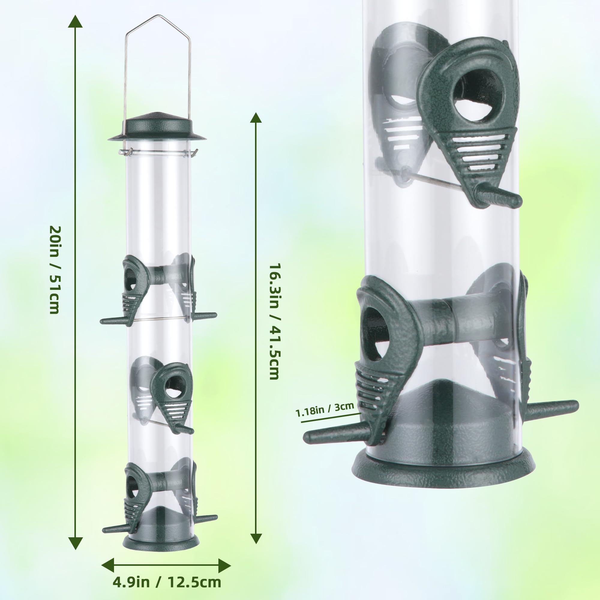 MIXXIDEA easy-fill transparent seed bin makes refilling quick and mess-free.