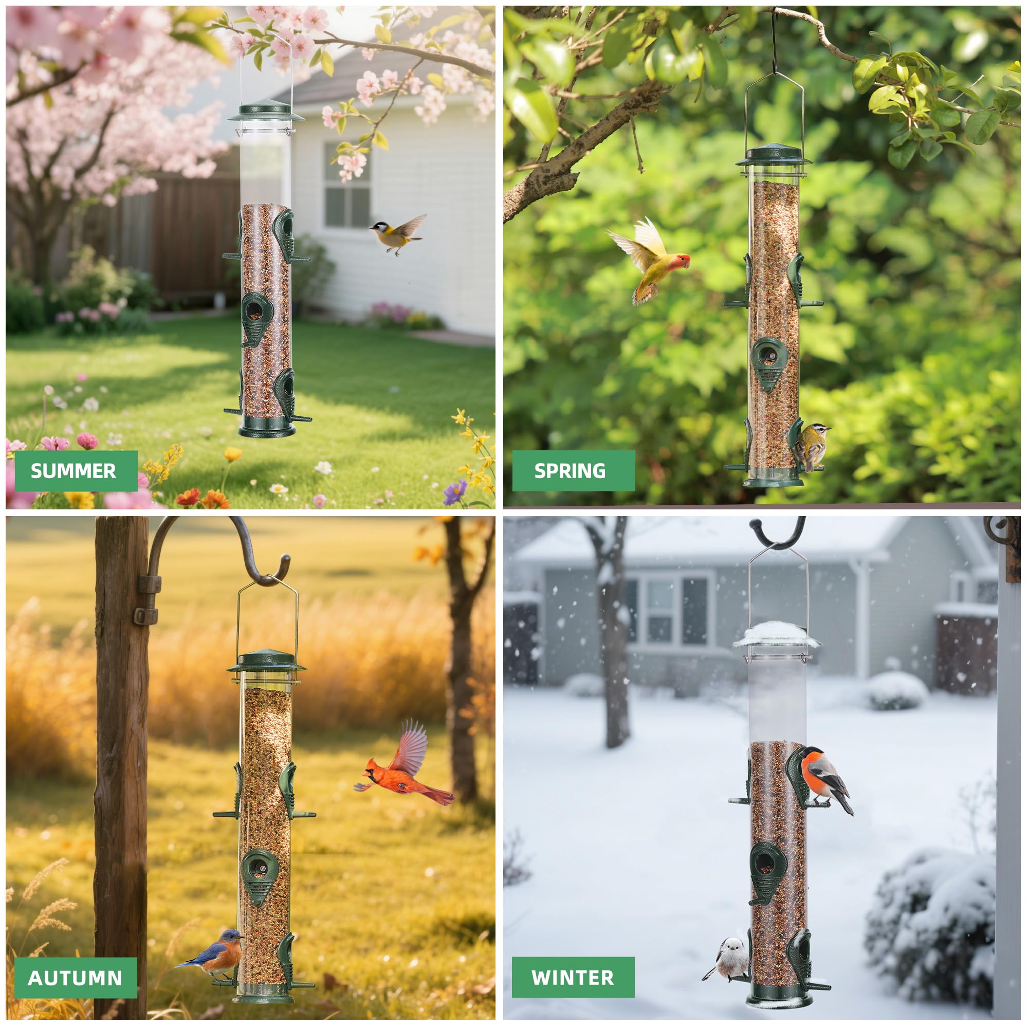 MIXXIDEA garden-friendly feeder for balcony and yard, enhancing outdoor spaces for birds.