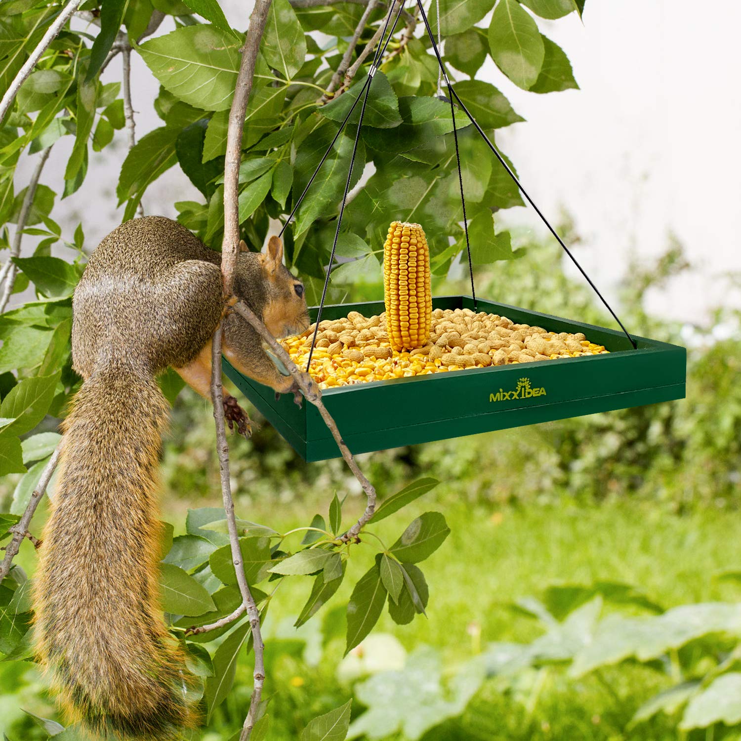 MIXXIDEA garden-friendly bird feeder tray doubles as yard decoration