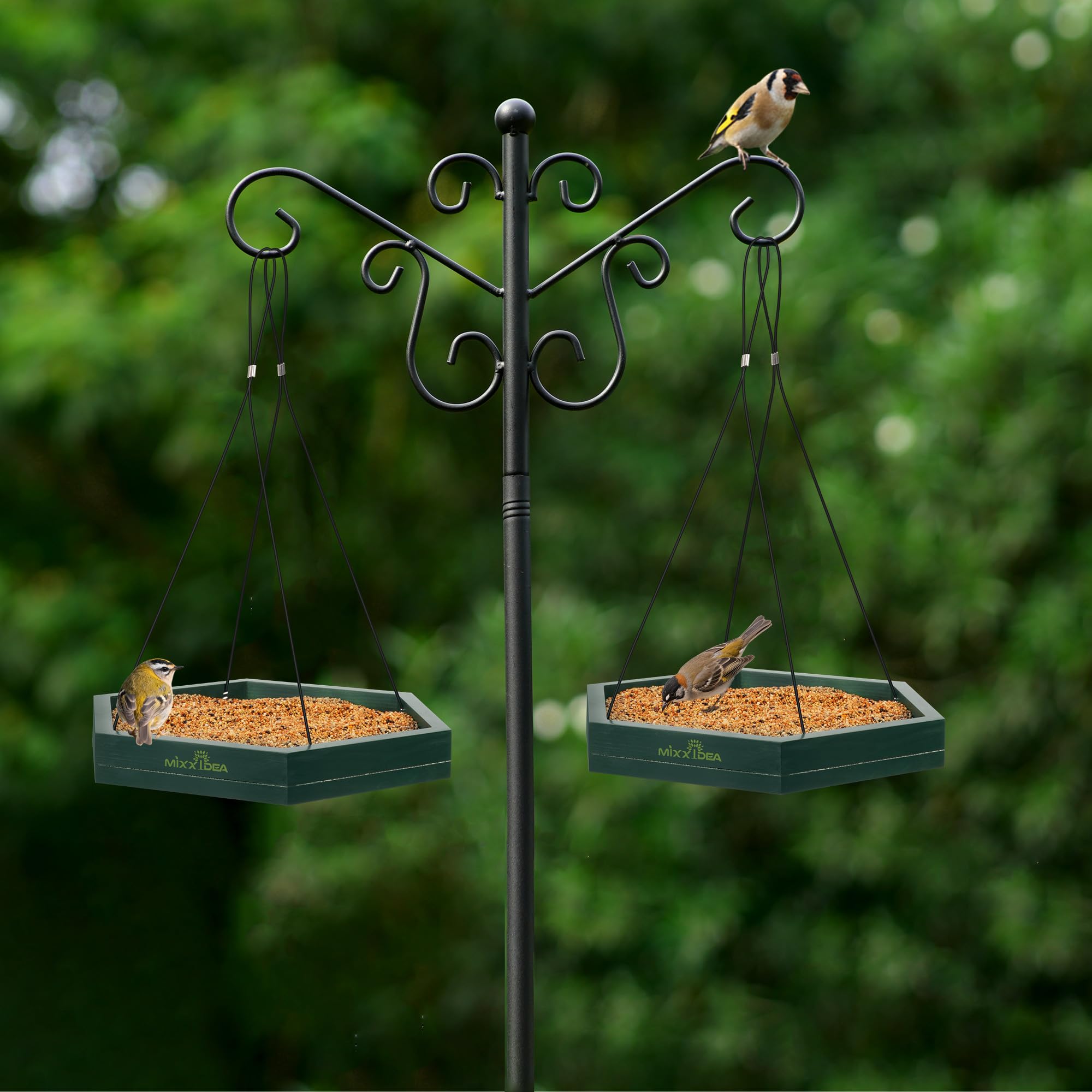 MIXXIDEA garden outdoor-decor bird tray enhances yard aesthetics.