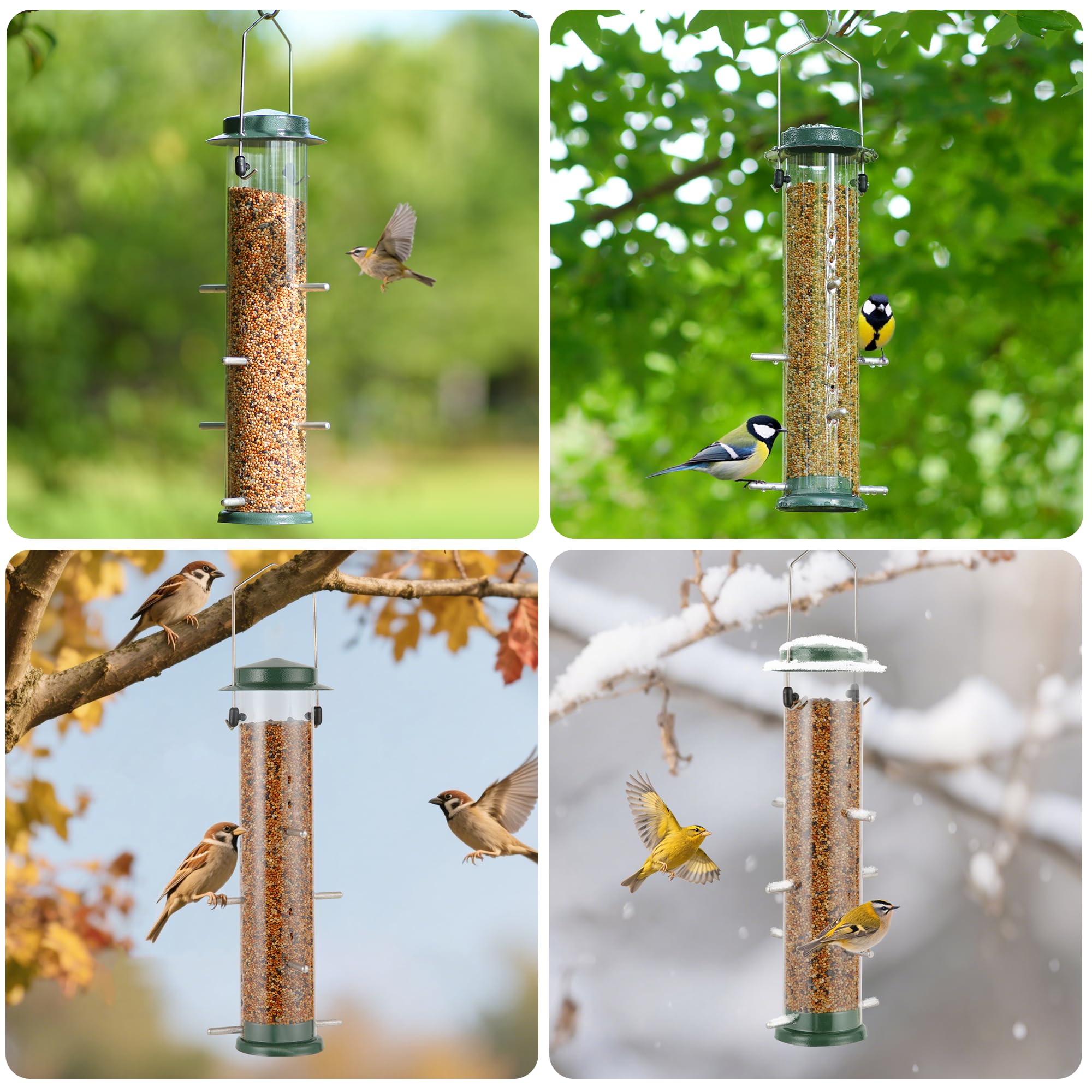 MIXXIDEA Garden-ready feeder in a green outdoor setting.