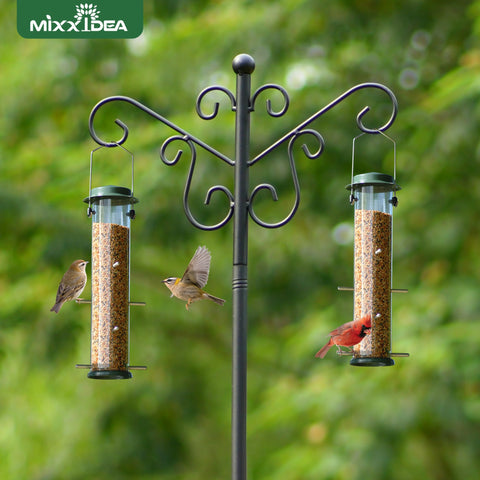 MIXXIDEA Eight-port feeder inviting several bird species.
