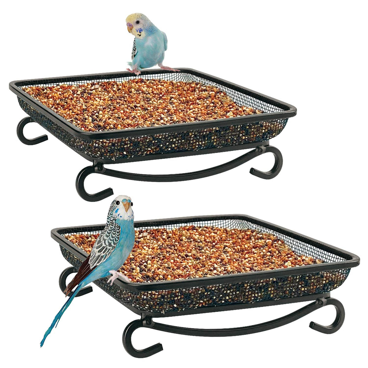 MIXXIDEA ground platform bird feeder plate, spacious feeding area for birds and squirrels