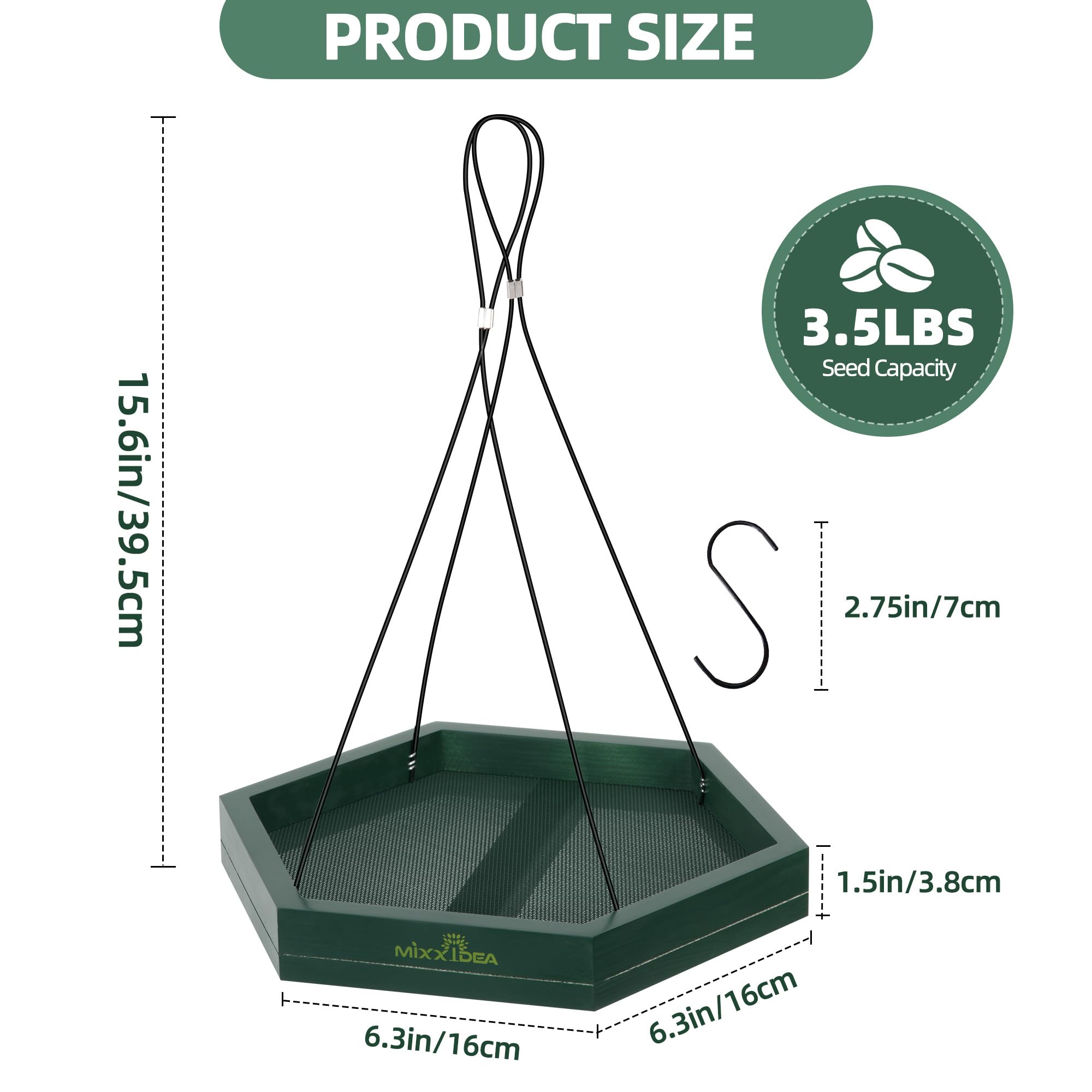 MIXXIDEA hanging bird feeder highlights eco design for stylish outdoor decoration.