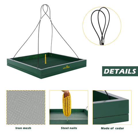 MIXXIDEA hanging bird feeder with strong frame resists weather and wind