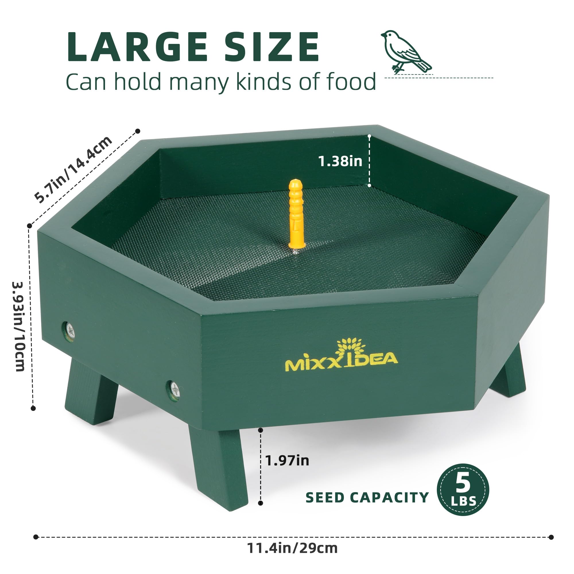 MIXXIDEA outdoor feeder four legs provide stable feeding.