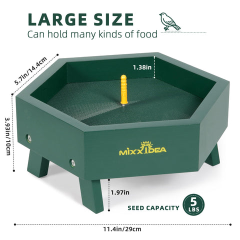 MIXXIDEA outdoor feeder four legs provide stable feeding.