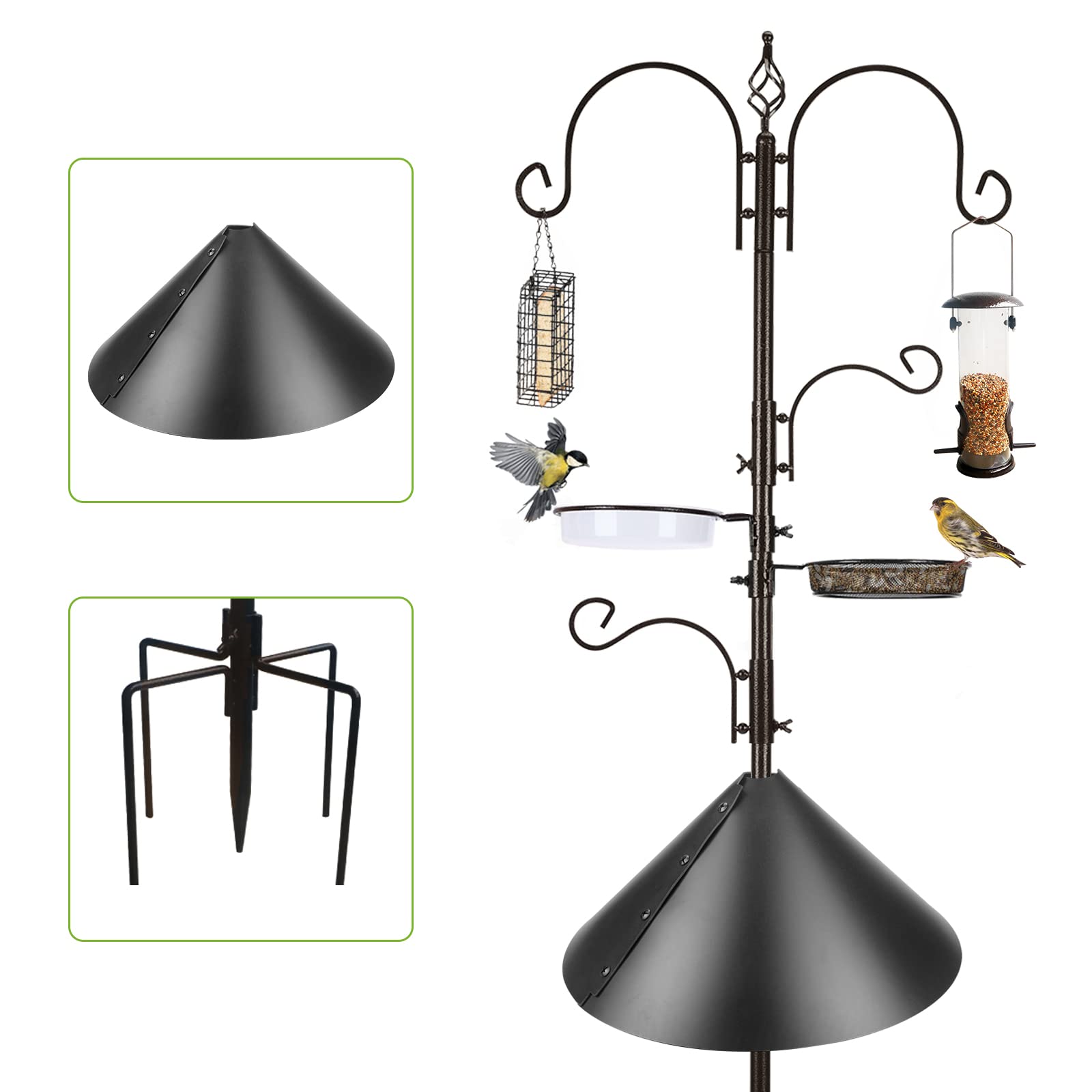 MIXXIDEA outdoor bird feeder stand complements yard aesthetics.